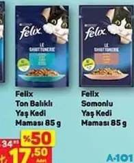 FELİX SOMONLU YAŞ KEDİ MAMASI 85 G fiyat ve kampanya bilgisi